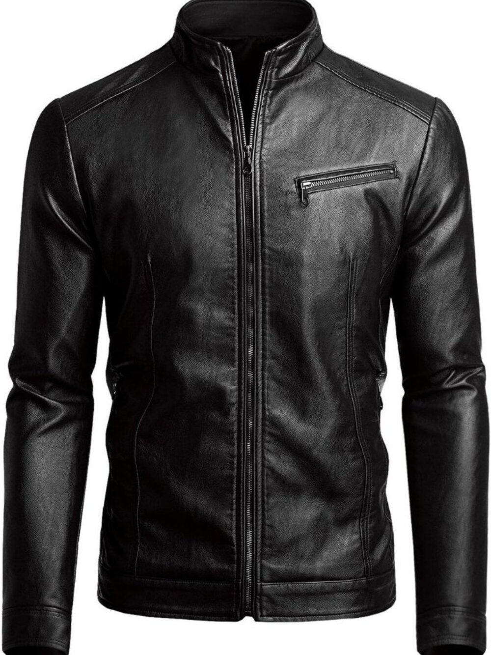Stylish Men's Casual Faux Leather Jacket - Trendy, Versatile Outerwear for All